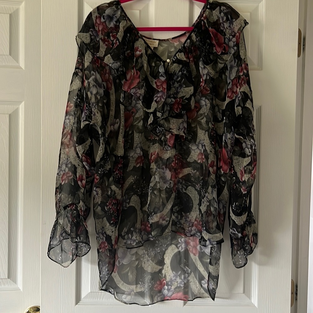 Victorias Secret Sheer floral top/nightie size S